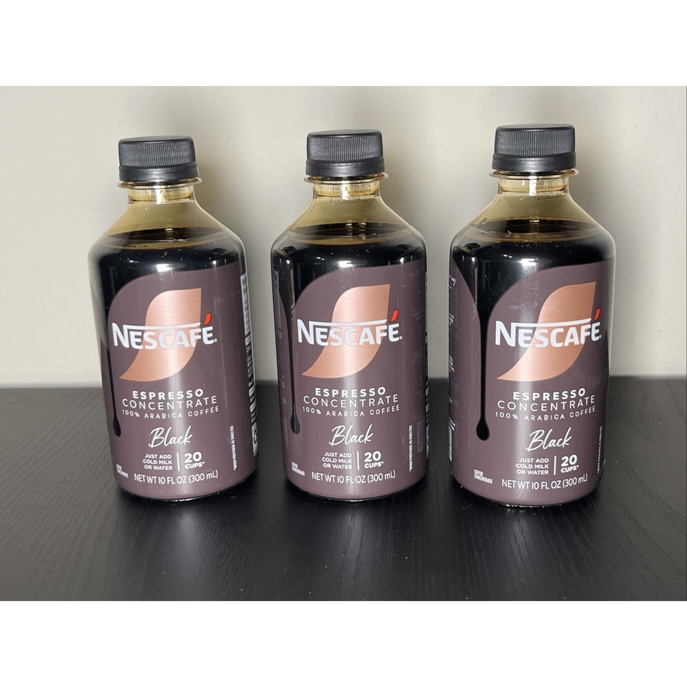 Nescafé Espresso‎ Concentrate Black Coffee 3 Bottles Makes 60 Cups Total